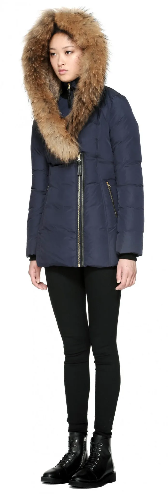 Mackage Akiva Ink Long Wool Blend Statement Coat - Chic Outerwear for Stylish Layering