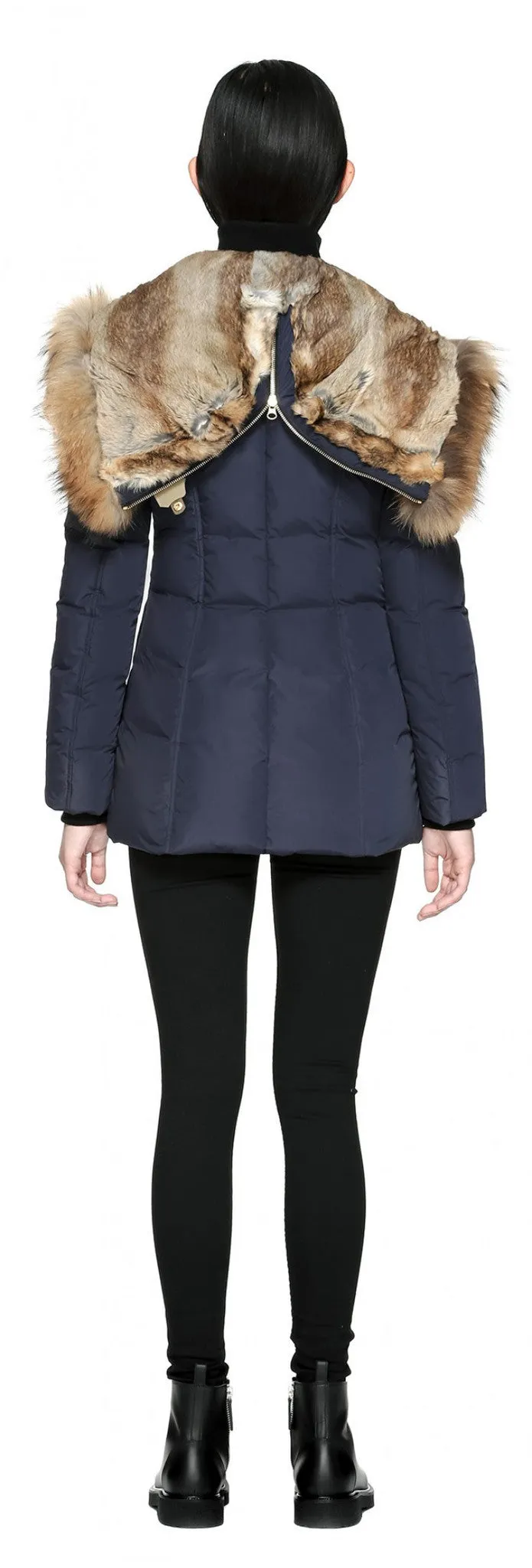 Mackage Akiva Ink Long Wool Blend Statement Coat - Chic Outerwear for Stylish Layering