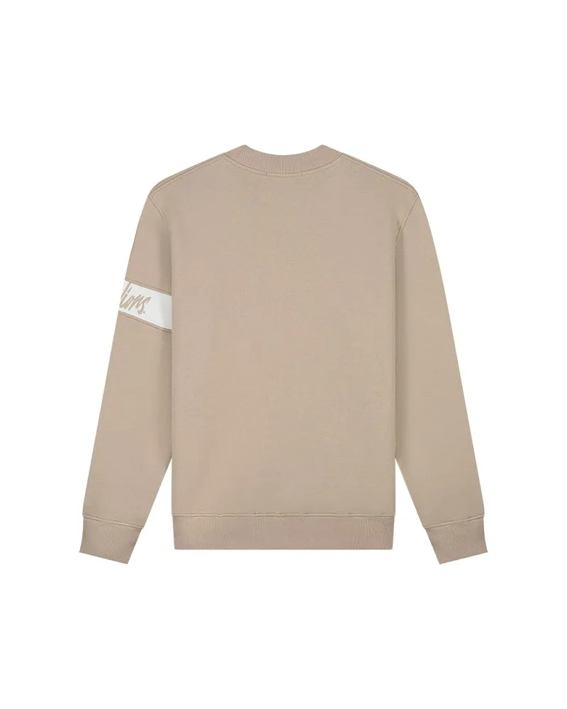 Malelions Men Captain Sweater 2.0 | Taupe/White