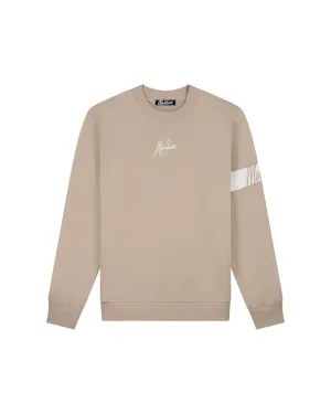 Malelions Men Captain Sweater 2.0 | Taupe/White