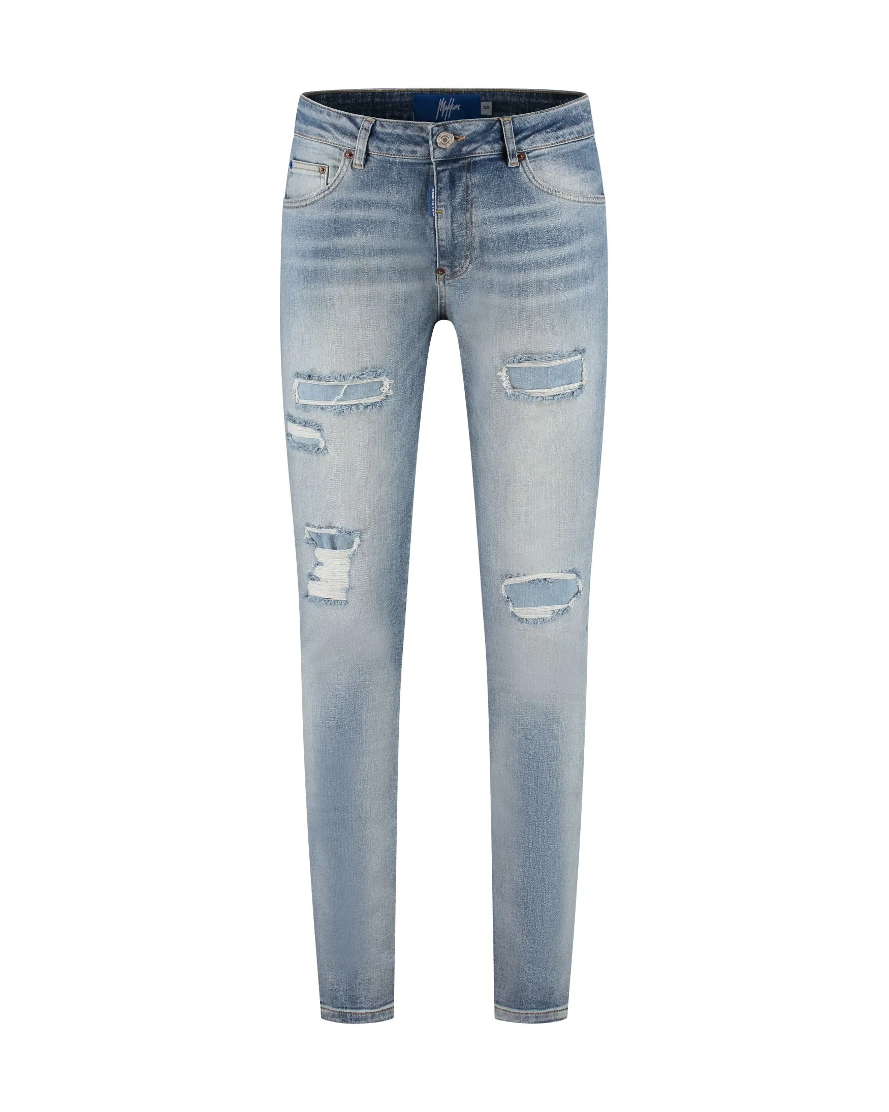 Malelions Men Slim Regular Destroyed Jeans | Light Blue