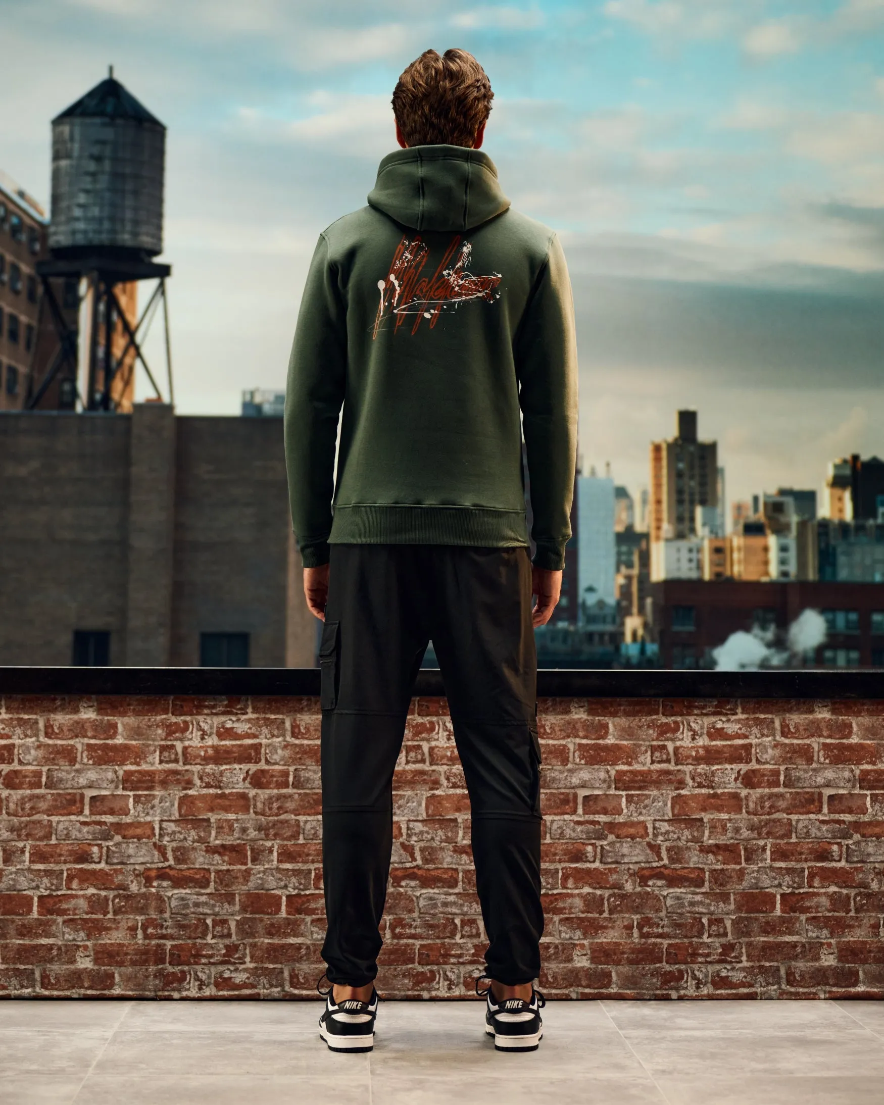 Malelions Men Splash Signature Hoodie | Dark Green