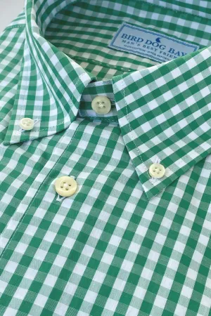 Mason: Woven Cotton Shirt - Green/White