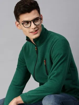 Men Green Solid Sweatshirt