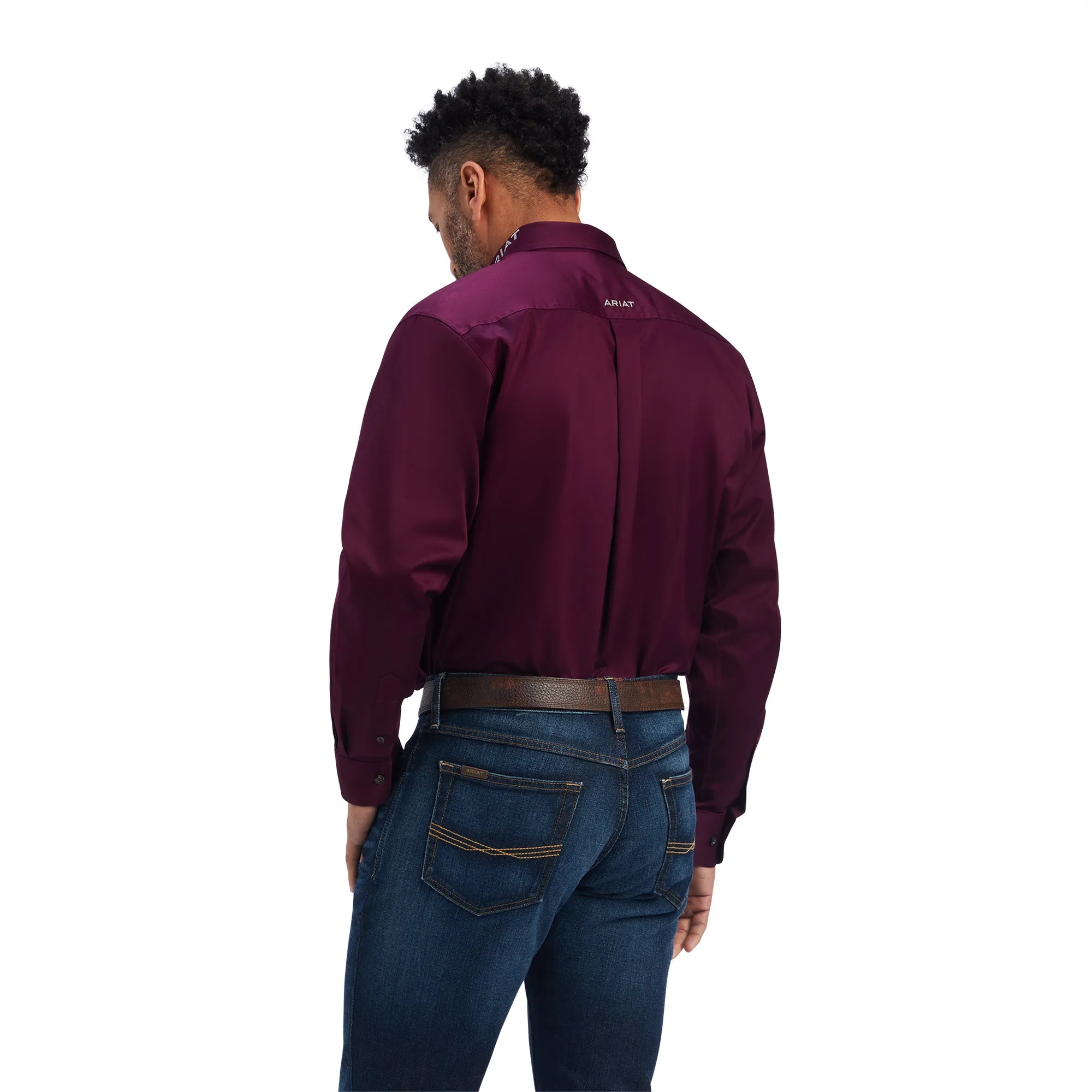 Men's Beet Purple Team Logo Long Sleeve Shirt