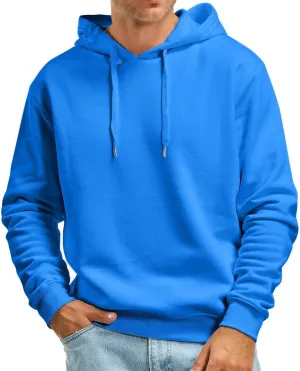 Mens Hoodie, Mens Fashion Athletic Hoodies Sports Sweatshirt Solid Color Fleece Pullover Casual Drawstring Y2K Hoodie