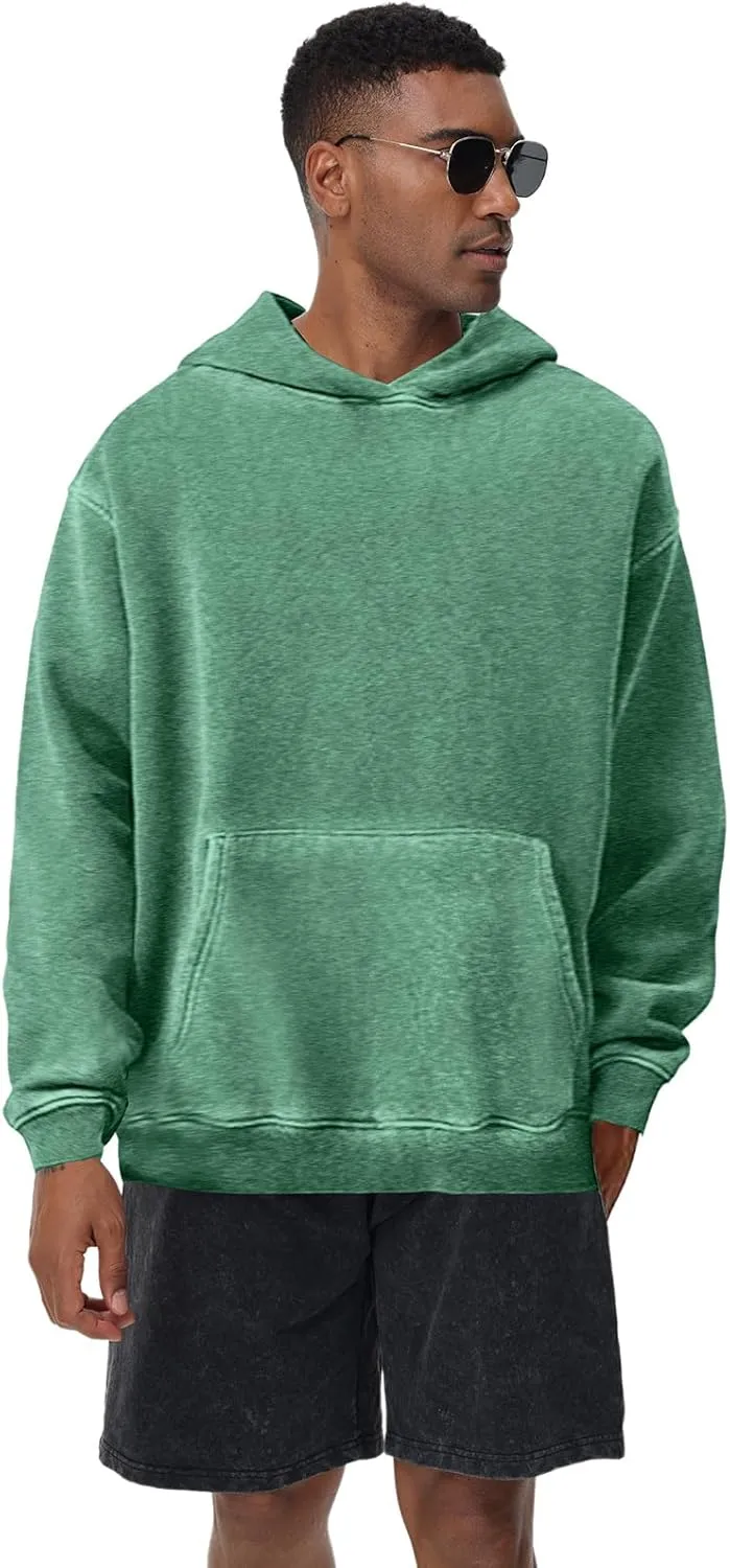 Mens Hoodies Pullover Oversized Hoodie Plush Cotton Hooded Couples Vintage Trendy Washed Streetwear Sweatshirt