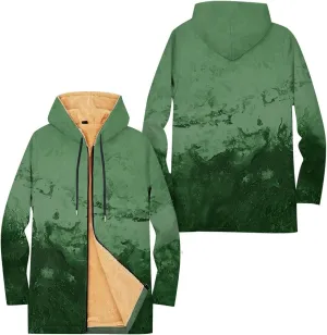 Mens Sherpa Lined Hoodie Full-Zip Winter Warm Hooded Heavyweight Thermal Fleece Sweatshirt