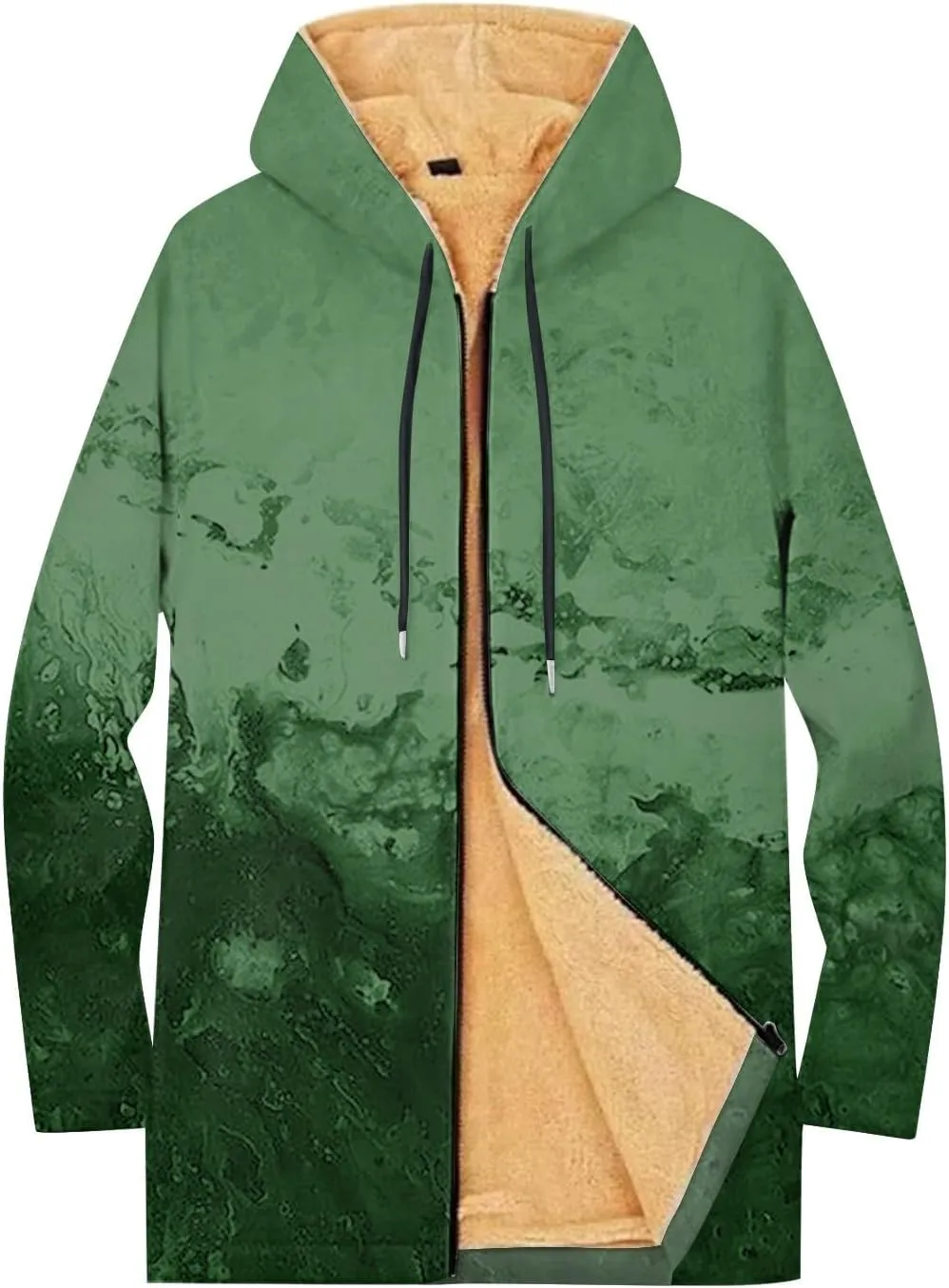 Mens Sherpa Lined Hoodie Full-Zip Winter Warm Hooded Heavyweight Thermal Fleece Sweatshirt