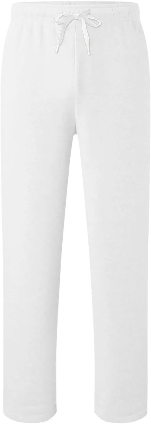 Mens Sweatpants Open Bottom Baggy Casual Drawstring Straight Leg Sweat Pants Joggers Gym Athletic Trousers