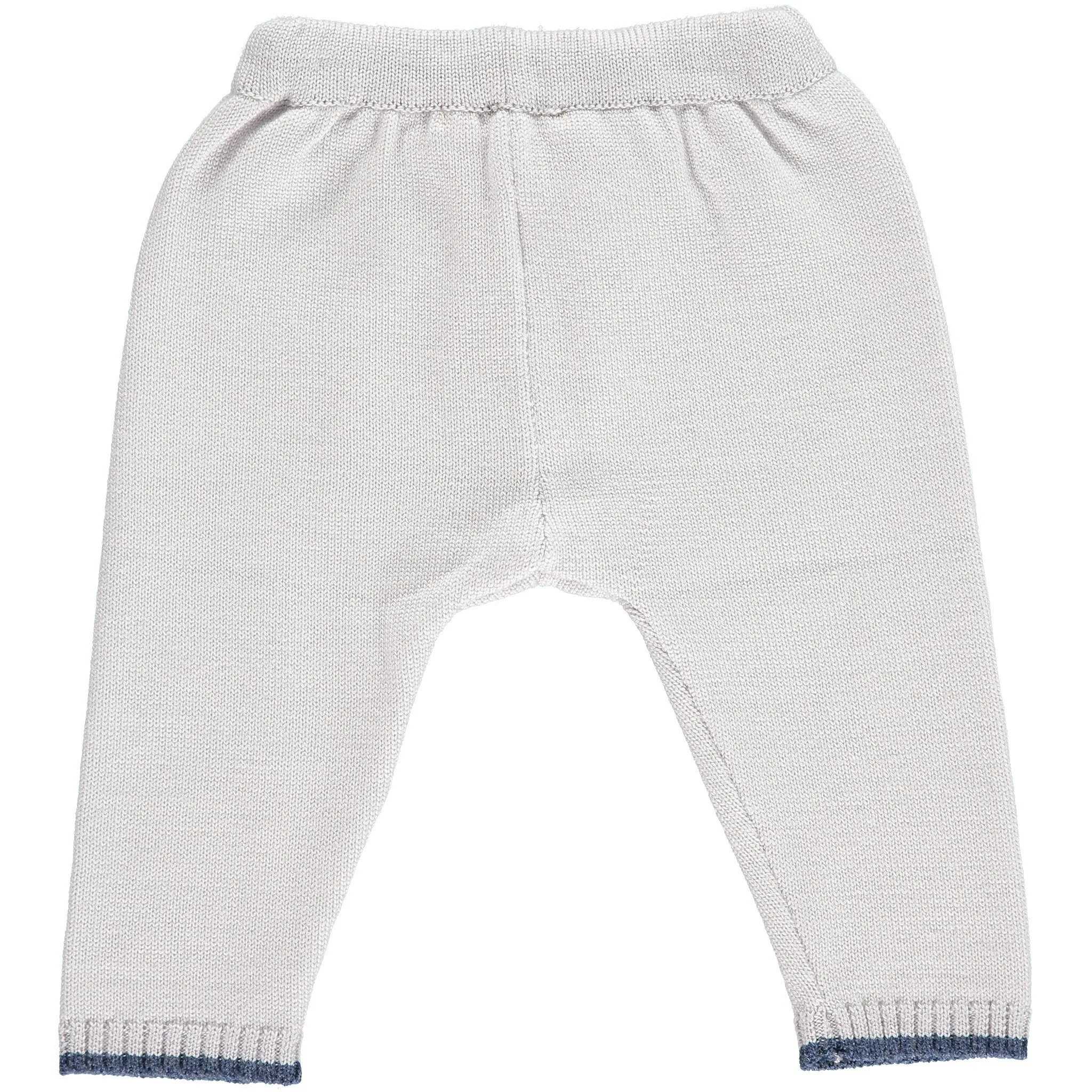 Merino Knitted Baby Leggings - Pearl Grey & Denim