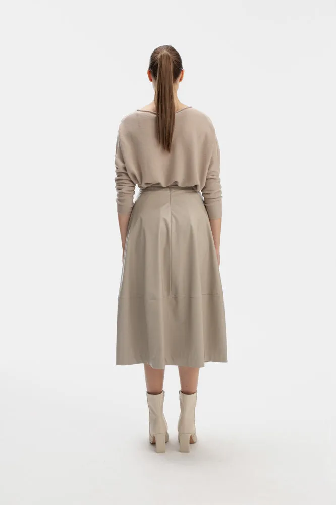 MID-CALF LENGTH SAND SKIRT