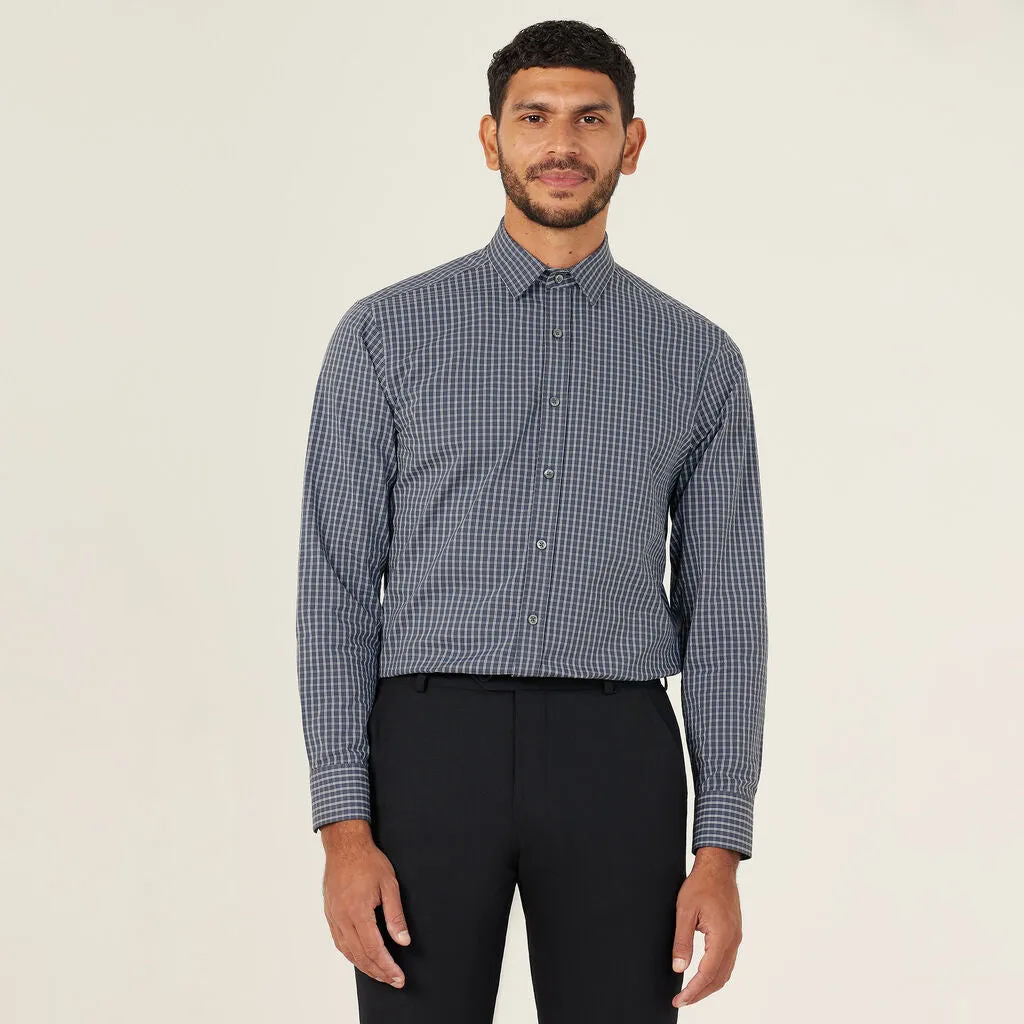NNT Uniforms Fine Check Avignon Long Sleeve Shirt(CATJDE)