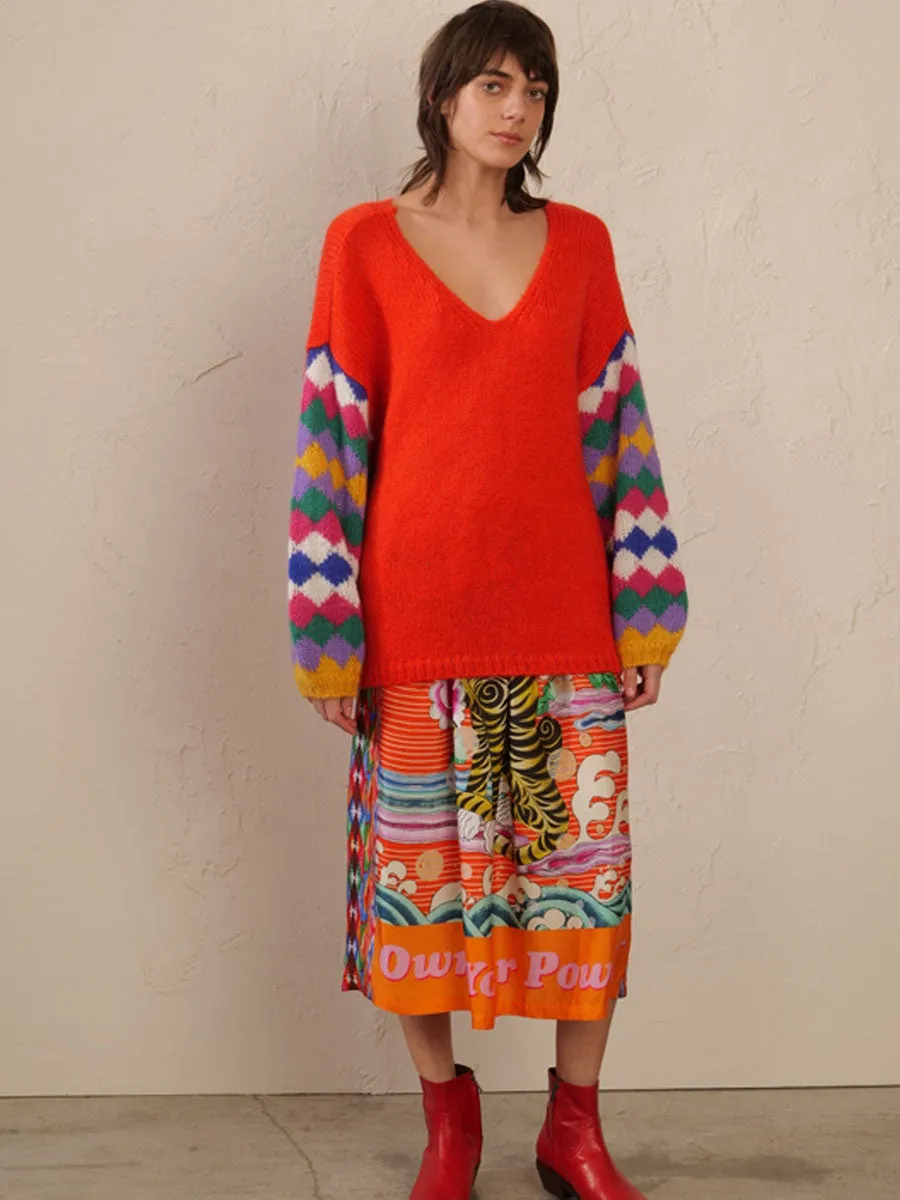 Noa Orange Knitted Sweater