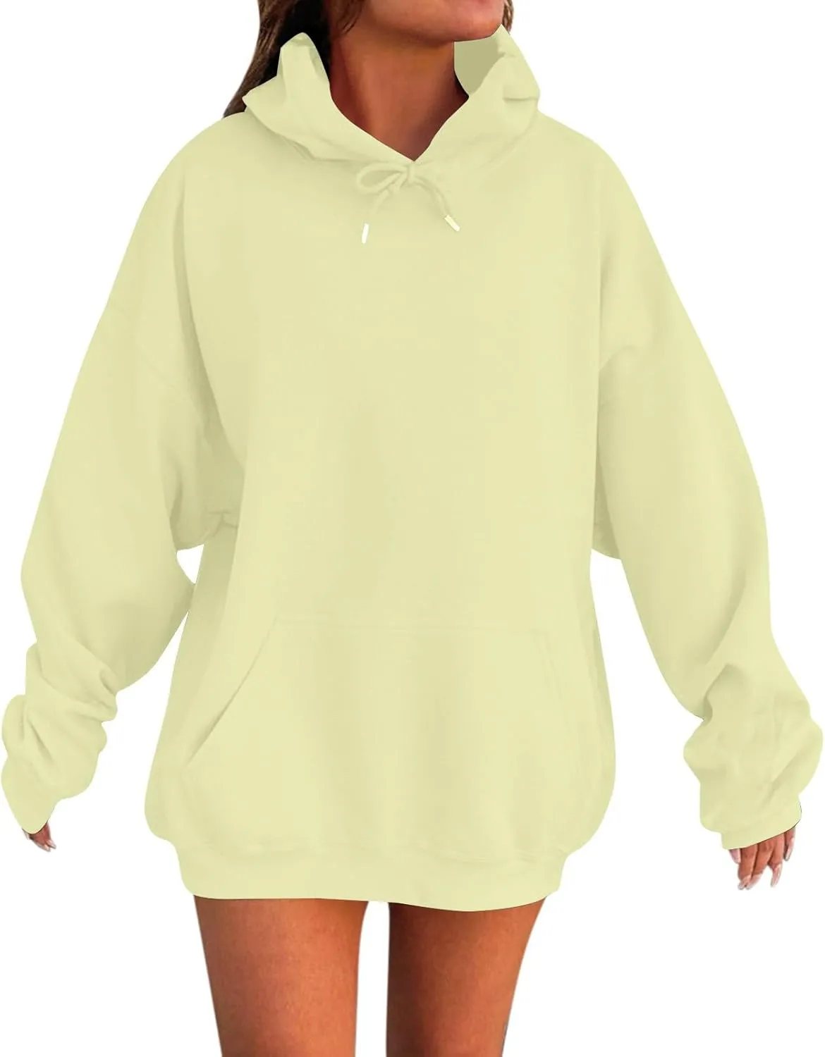 Oversized Hoodies for Women Casual Long Sleeve Pullover Sweaters Trendy Drawstring Fleece Sweatshirts with Pocket