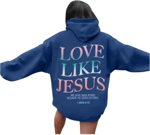 Oversized Hoodies for Women Loose Fit Letter Graphic Sweatshirts 2024 Fall Pullover Sweaters Teen Girls Preppy Top