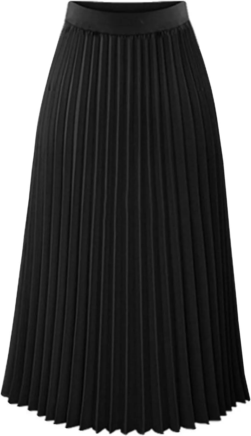 Pleated Skirts for Women High Elastic Waist Midi Long Maxi Skirt Shirring A Line Skirts Fall Winter Mini Dress