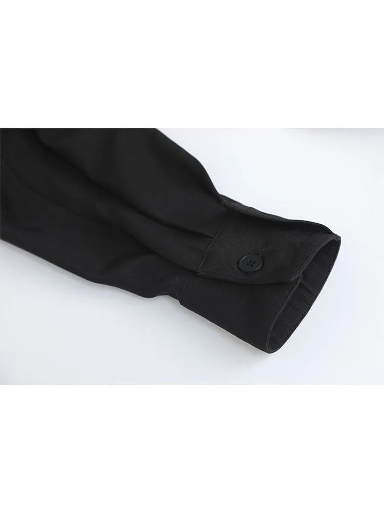 Pre Order:  Asymmetric Black Pink Oversized Shirt