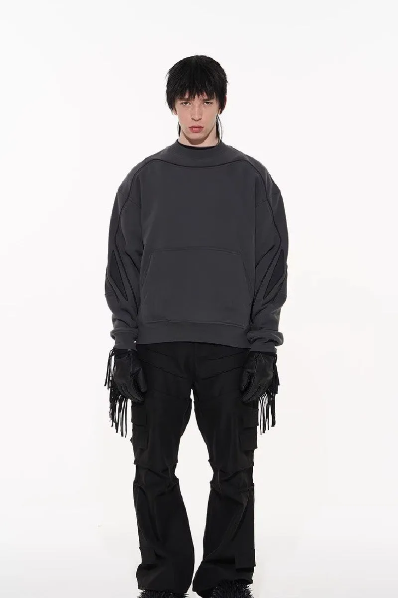 Pu Leather Embossed Hoodie