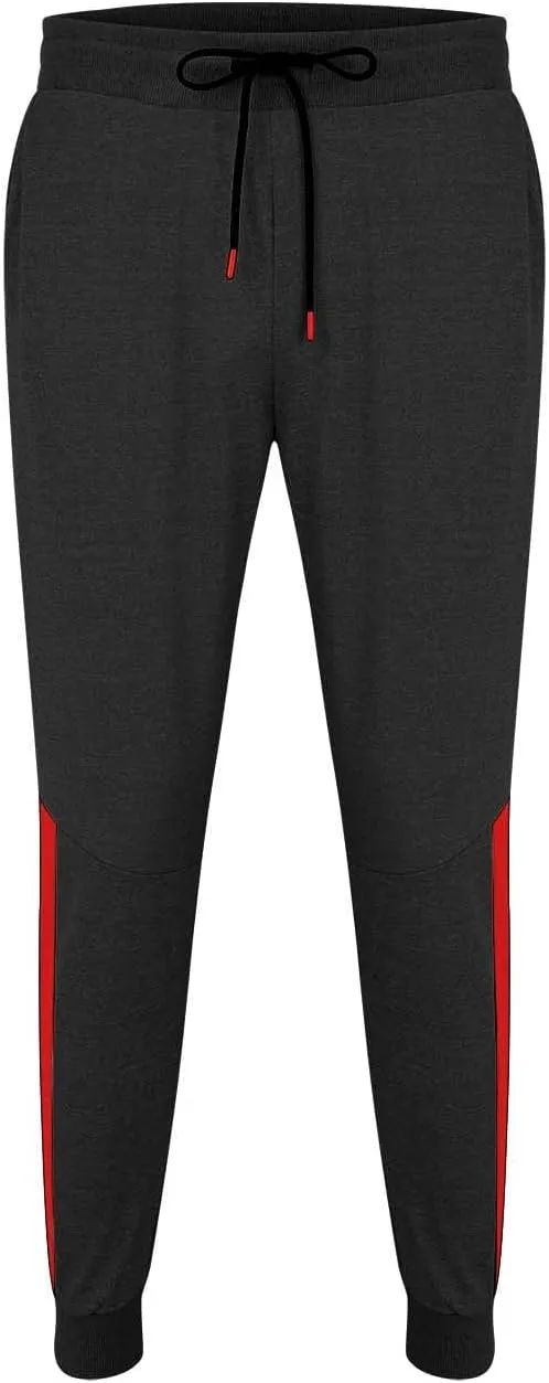 QWENTMTNTY Mens Jogger Pants Slim Fit Casual Elastic Waist Skinny Athletic Sweatpants Fashion Patchwork Workout Joggers