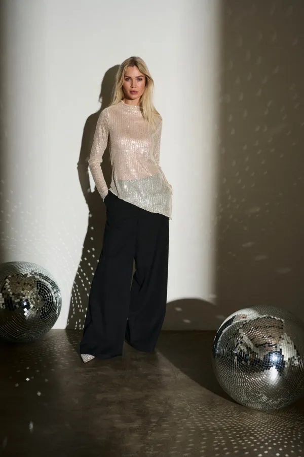 Sequin Top Champagne