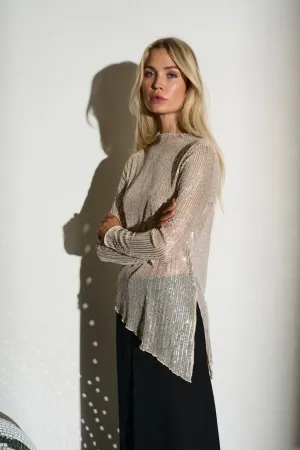 Sequin Top Champagne
