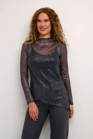Sequin Top Navy