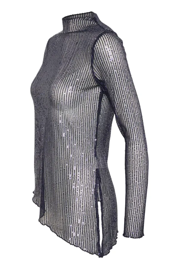 Sequin Top Navy
