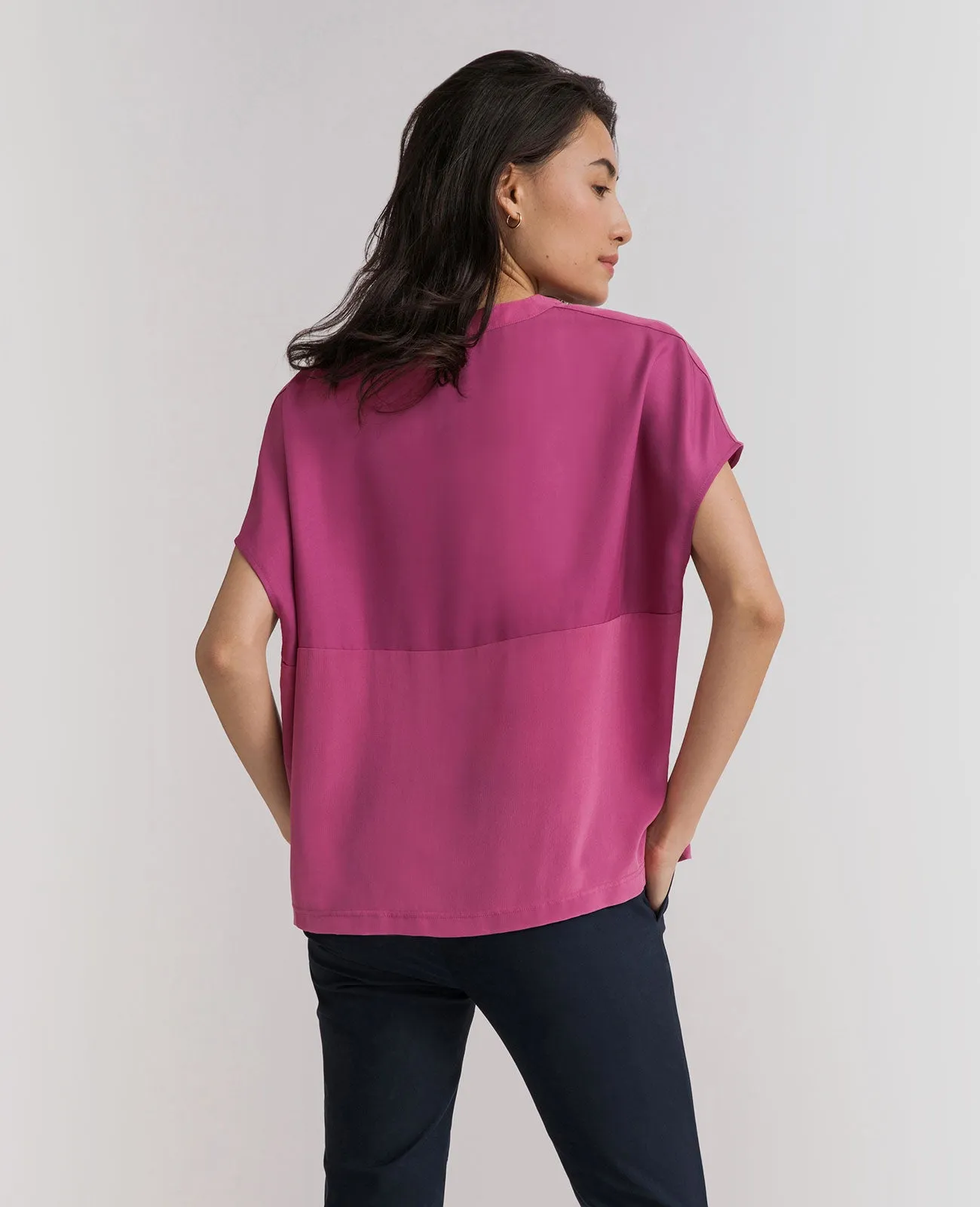 Silk Dropped Shoulder Tee