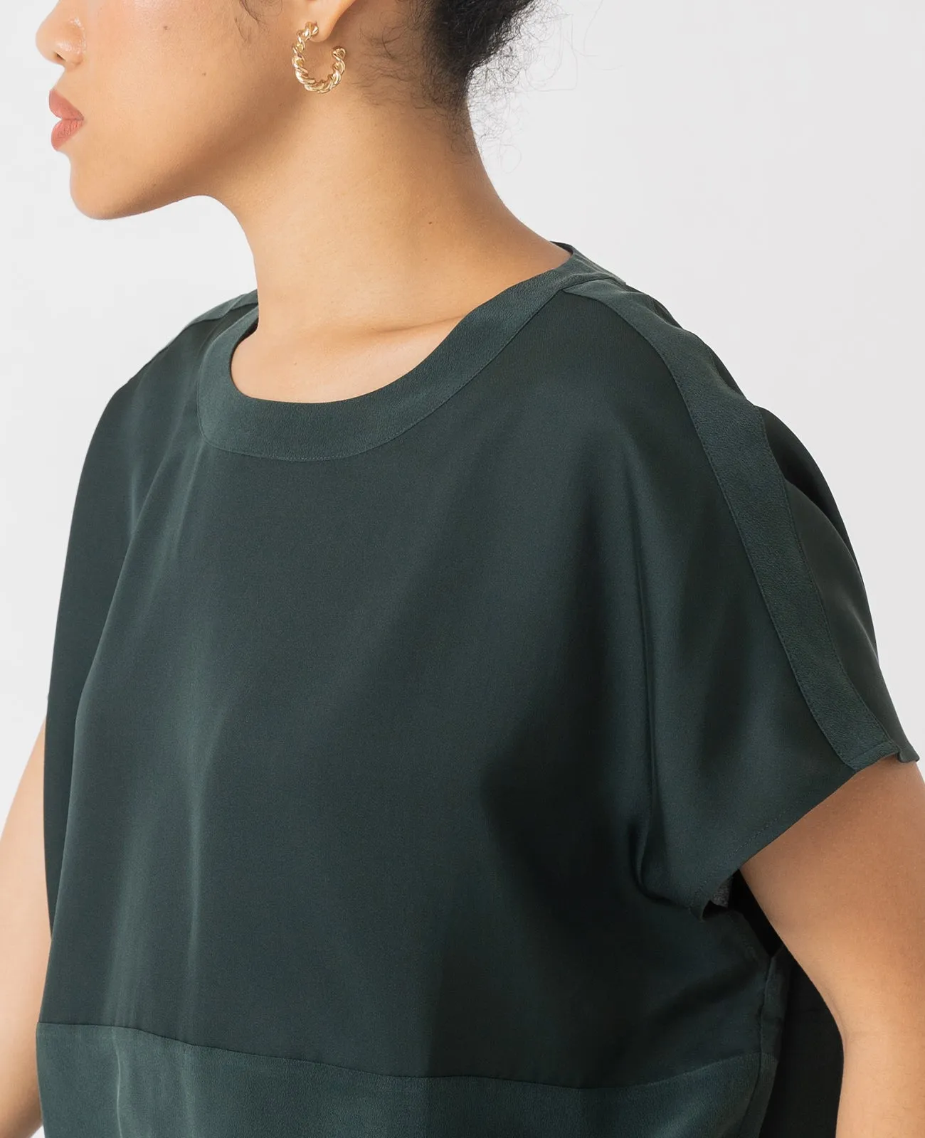 Silk Dropped Shoulder Tee