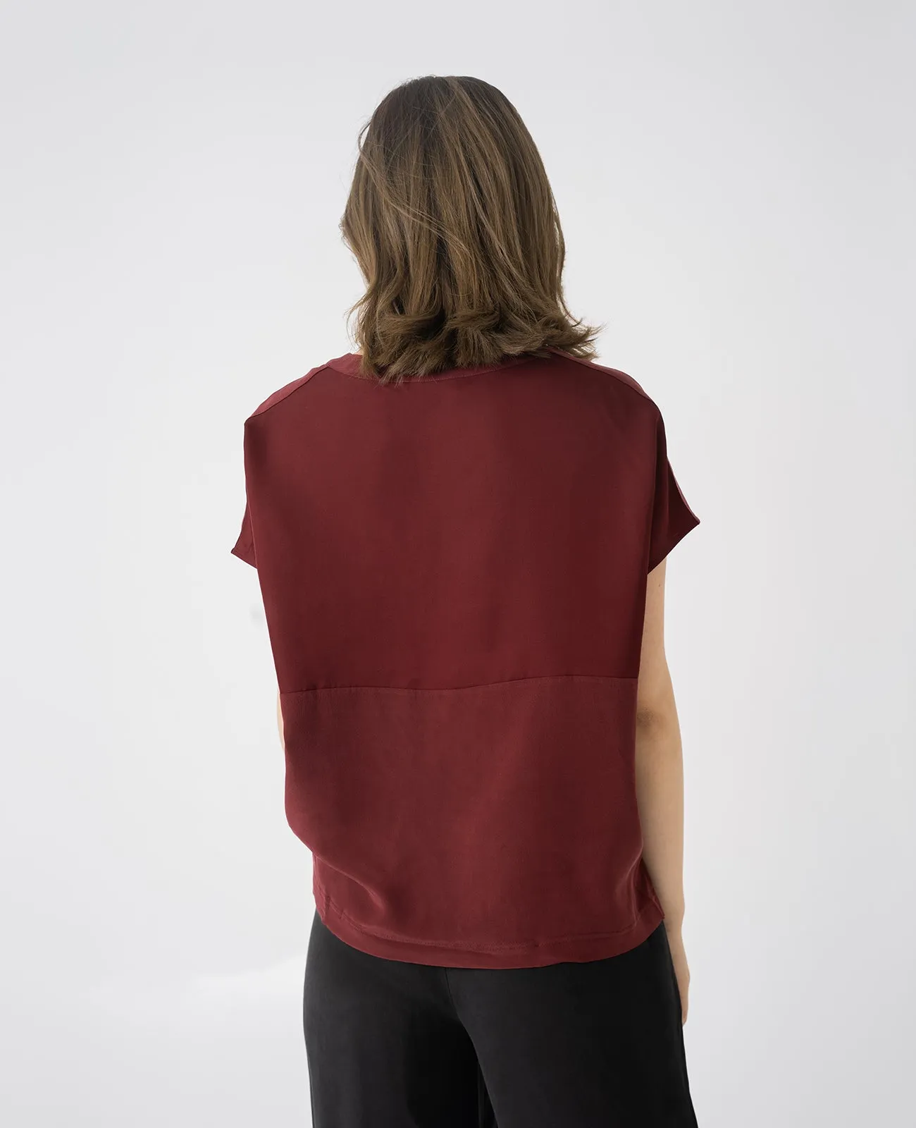 Silk Dropped Shoulder Tee