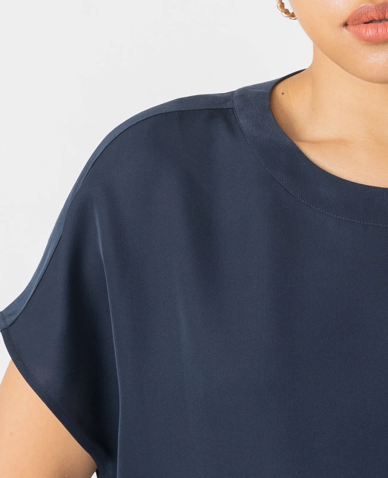 Silk Dropped Shoulder Tee