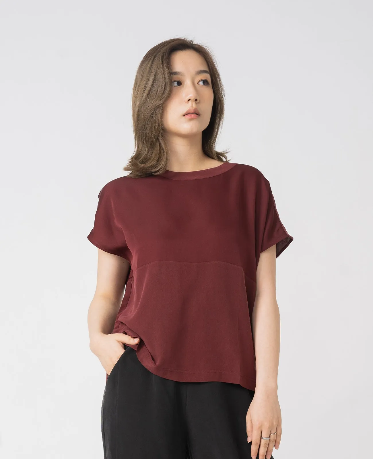 Silk Dropped Shoulder Tee