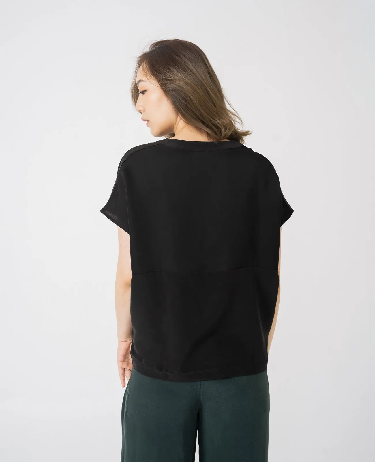 Silk Dropped Shoulder Tee
