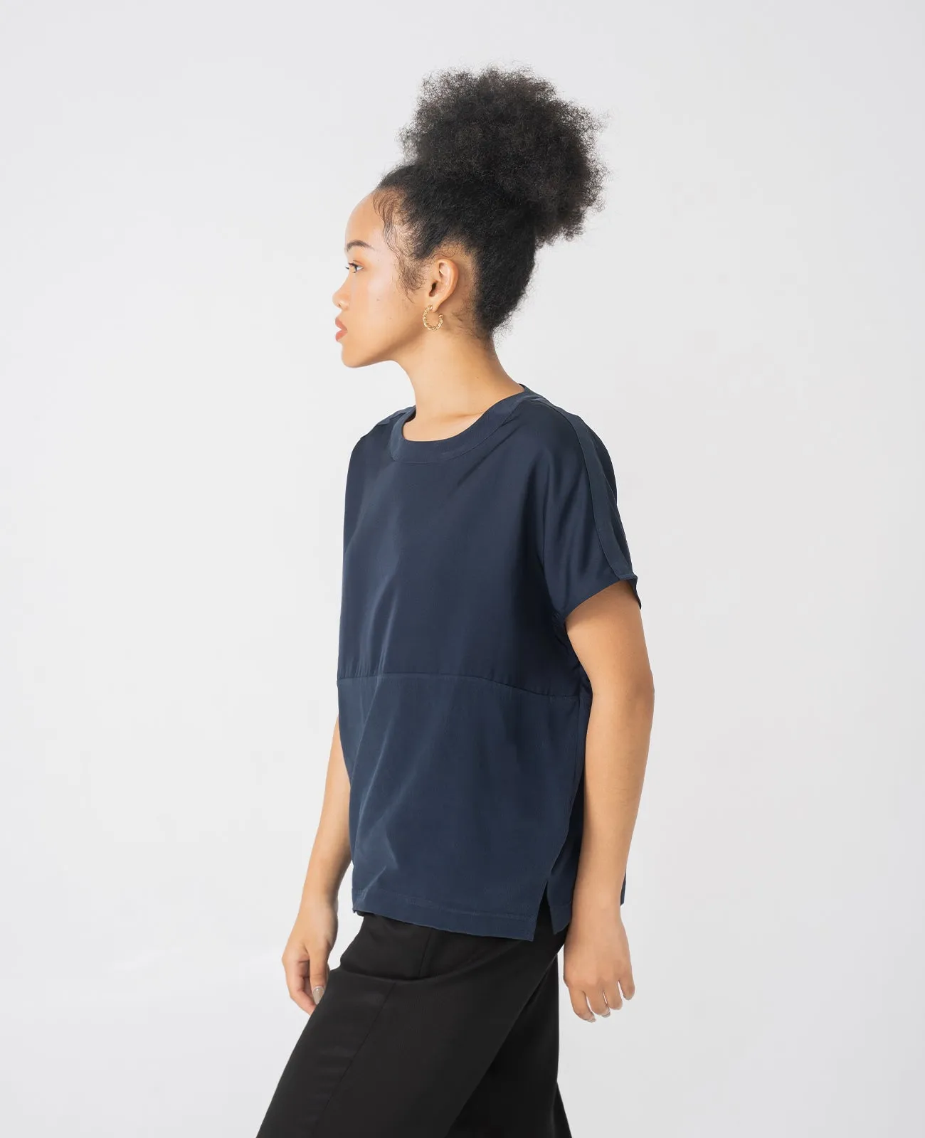 Silk Dropped Shoulder Tee