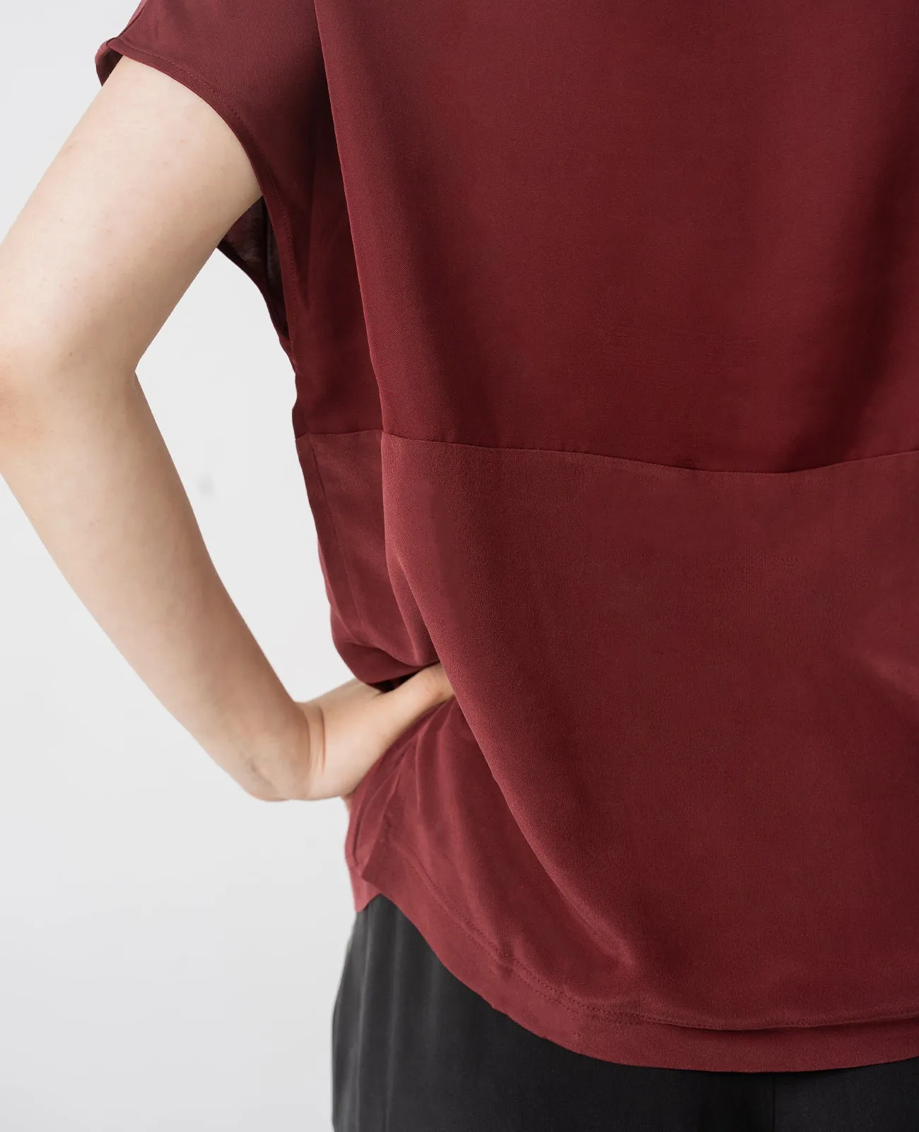Silk Dropped Shoulder Tee