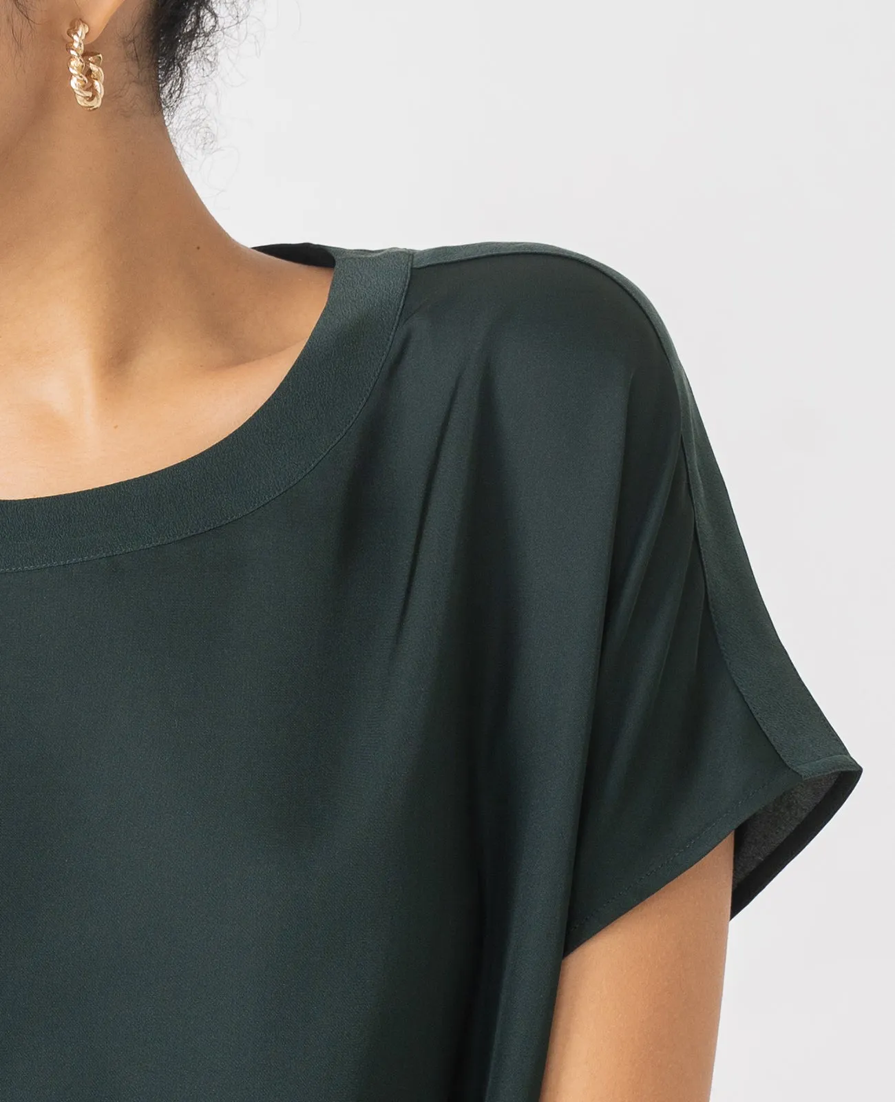 Silk Dropped Shoulder Tee