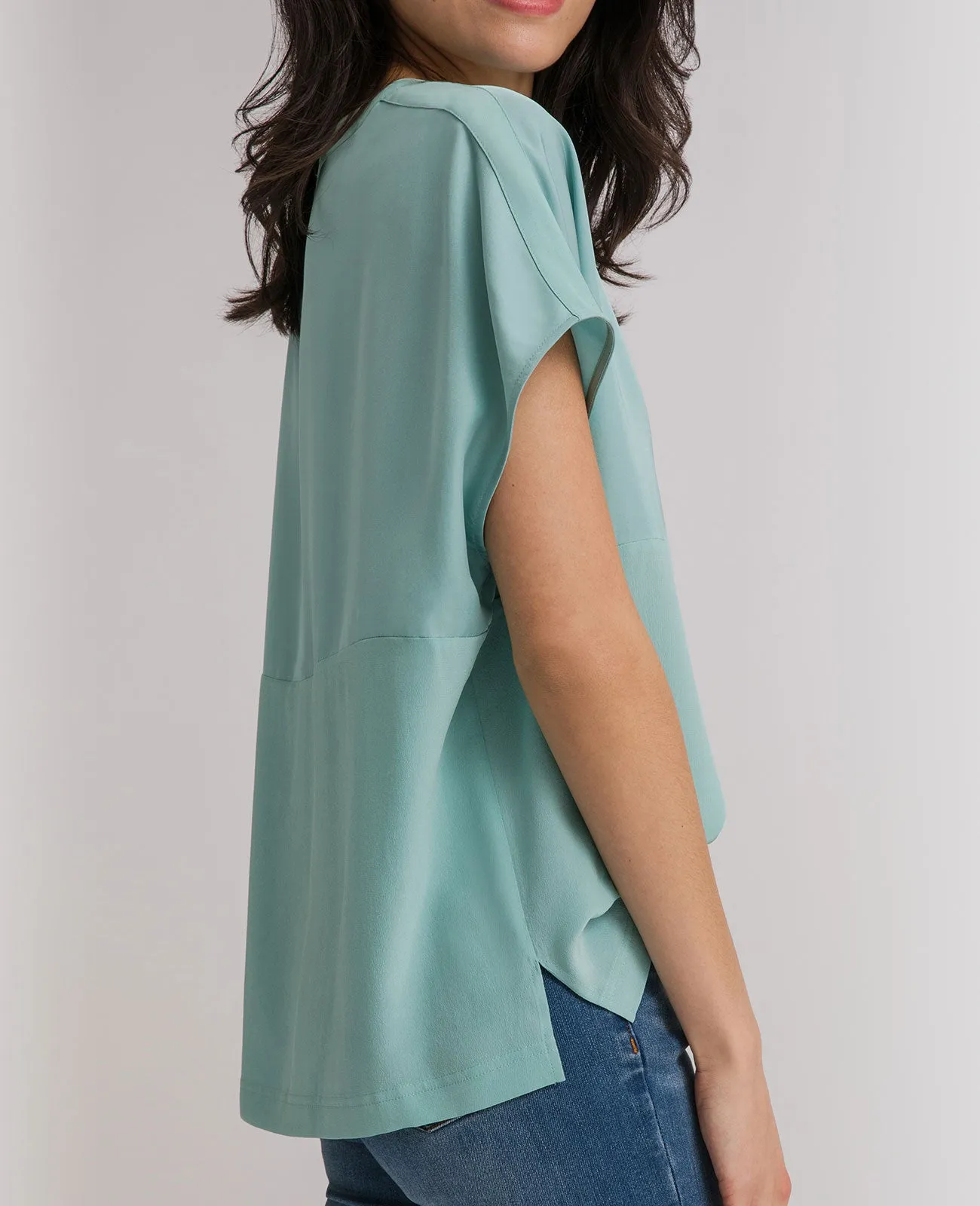 Silk Dropped Shoulder Tee