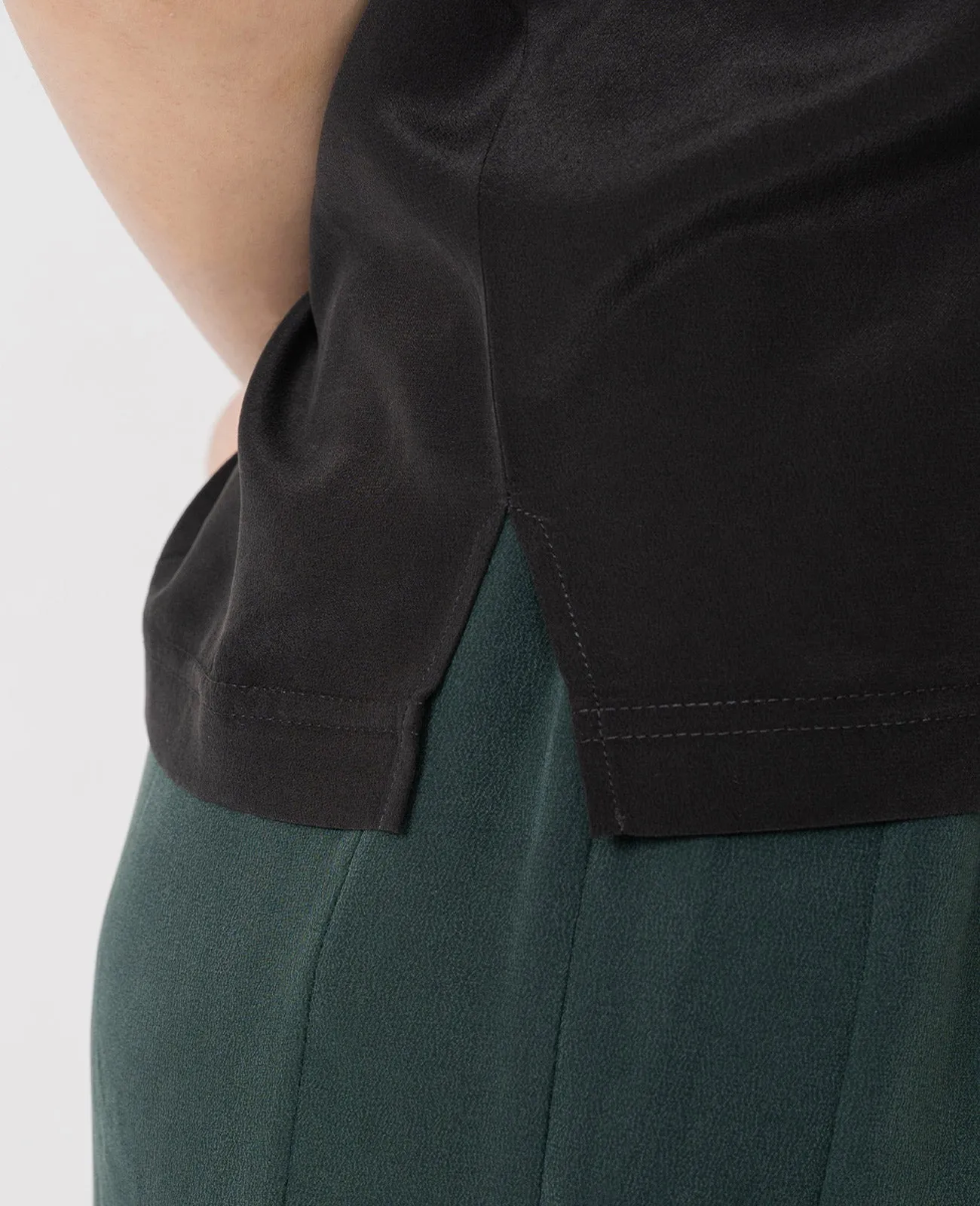 Silk Dropped Shoulder Tee