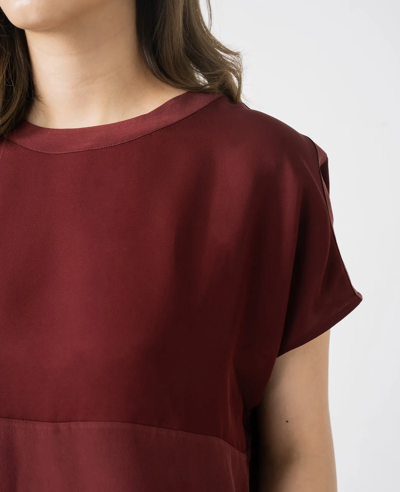 Silk Dropped Shoulder Tee