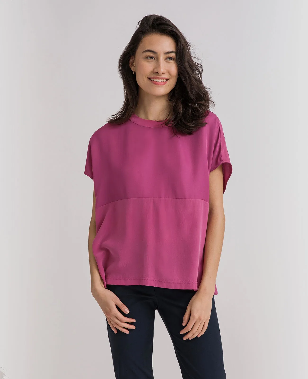 Silk Dropped Shoulder Tee