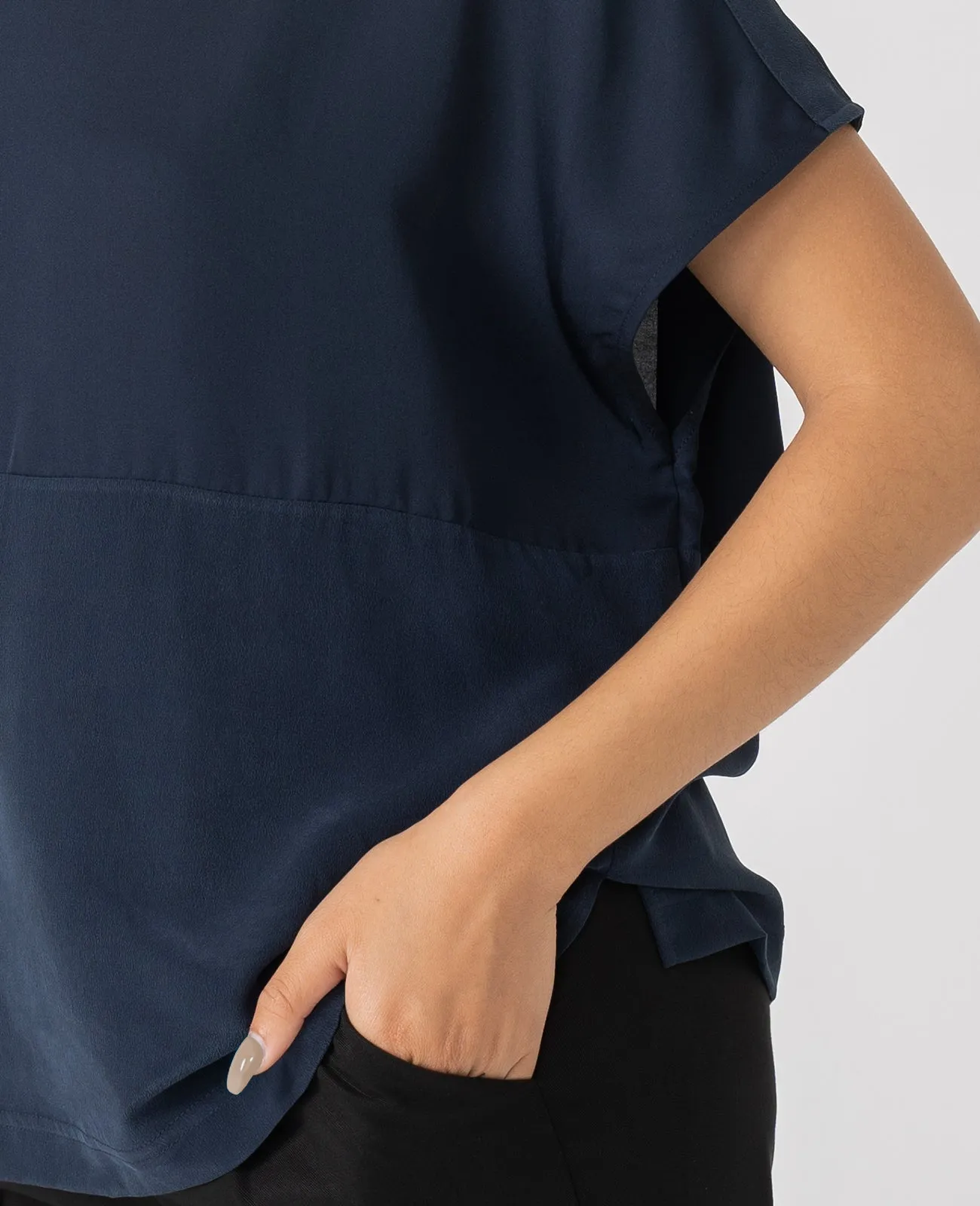 Silk Dropped Shoulder Tee