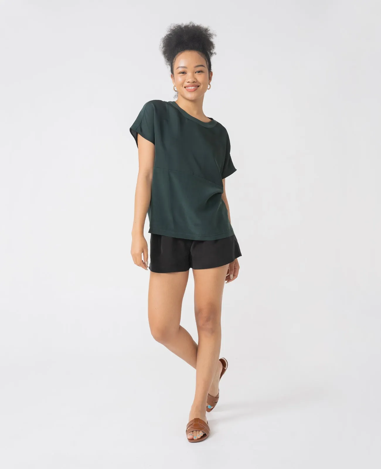 Silk Dropped Shoulder Tee