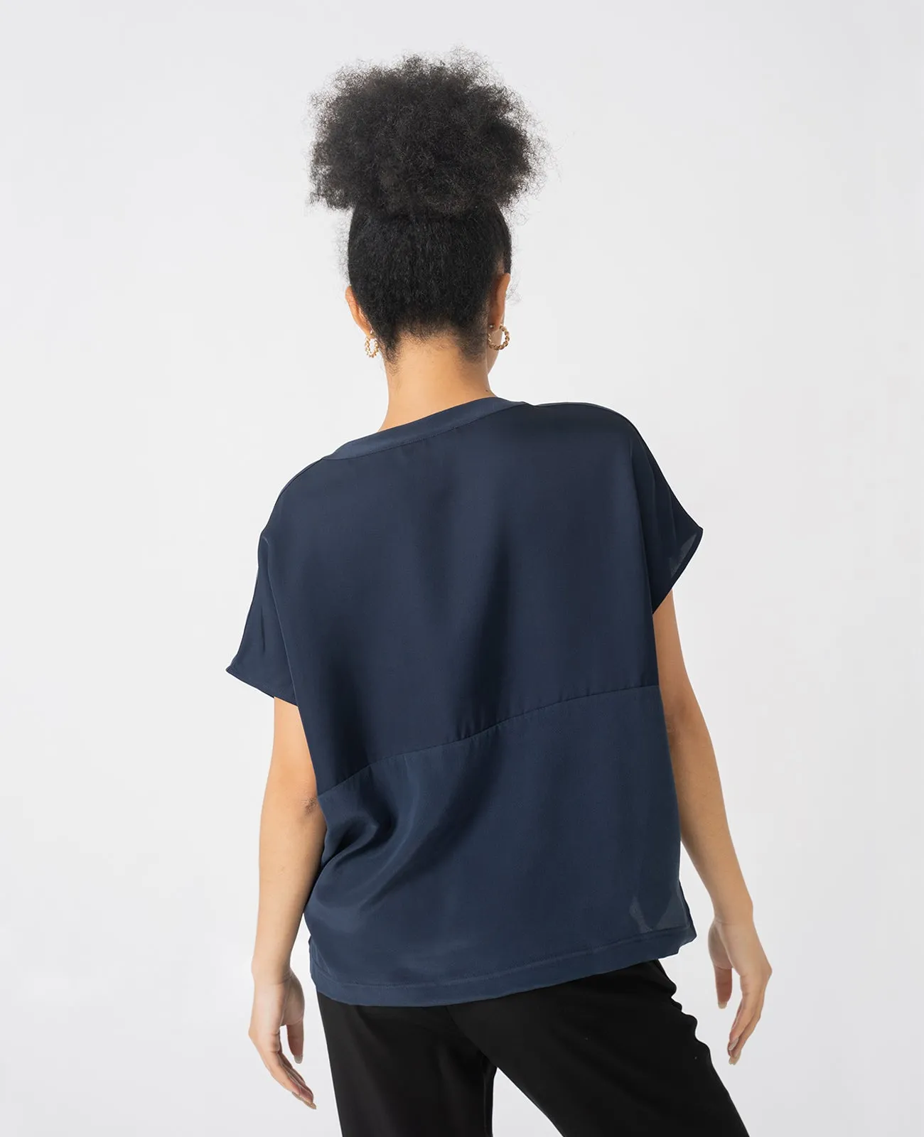 Silk Dropped Shoulder Tee