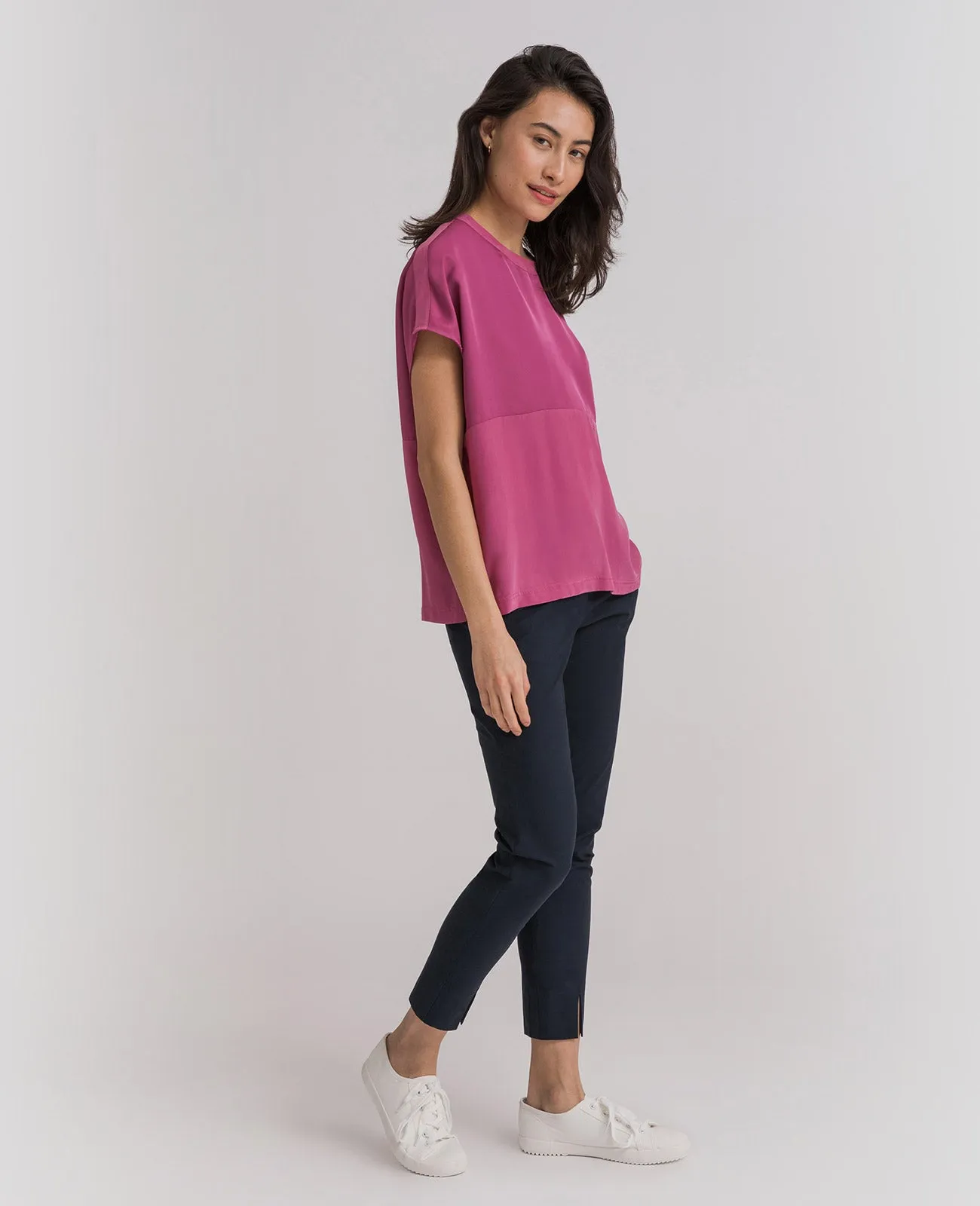 Silk Dropped Shoulder Tee