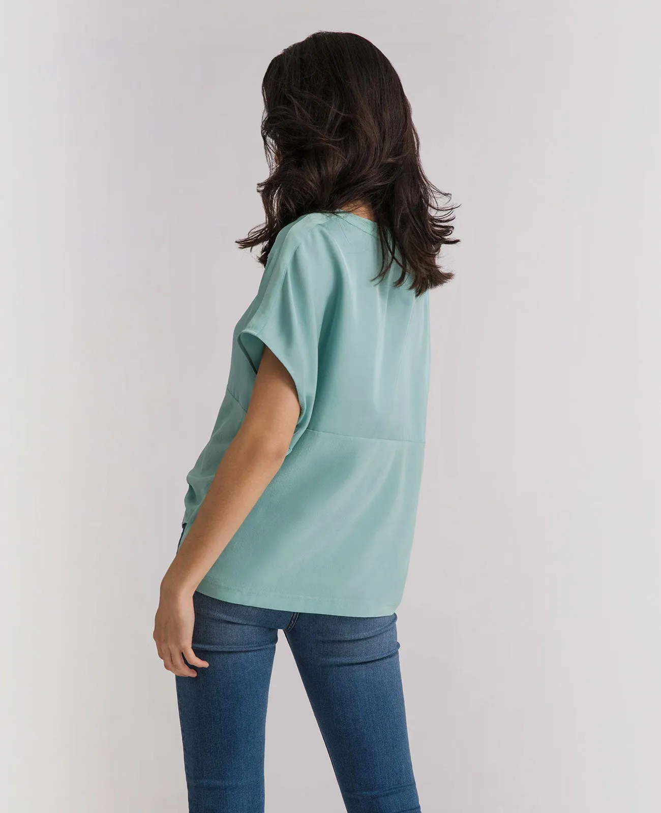 Silk Dropped Shoulder Tee