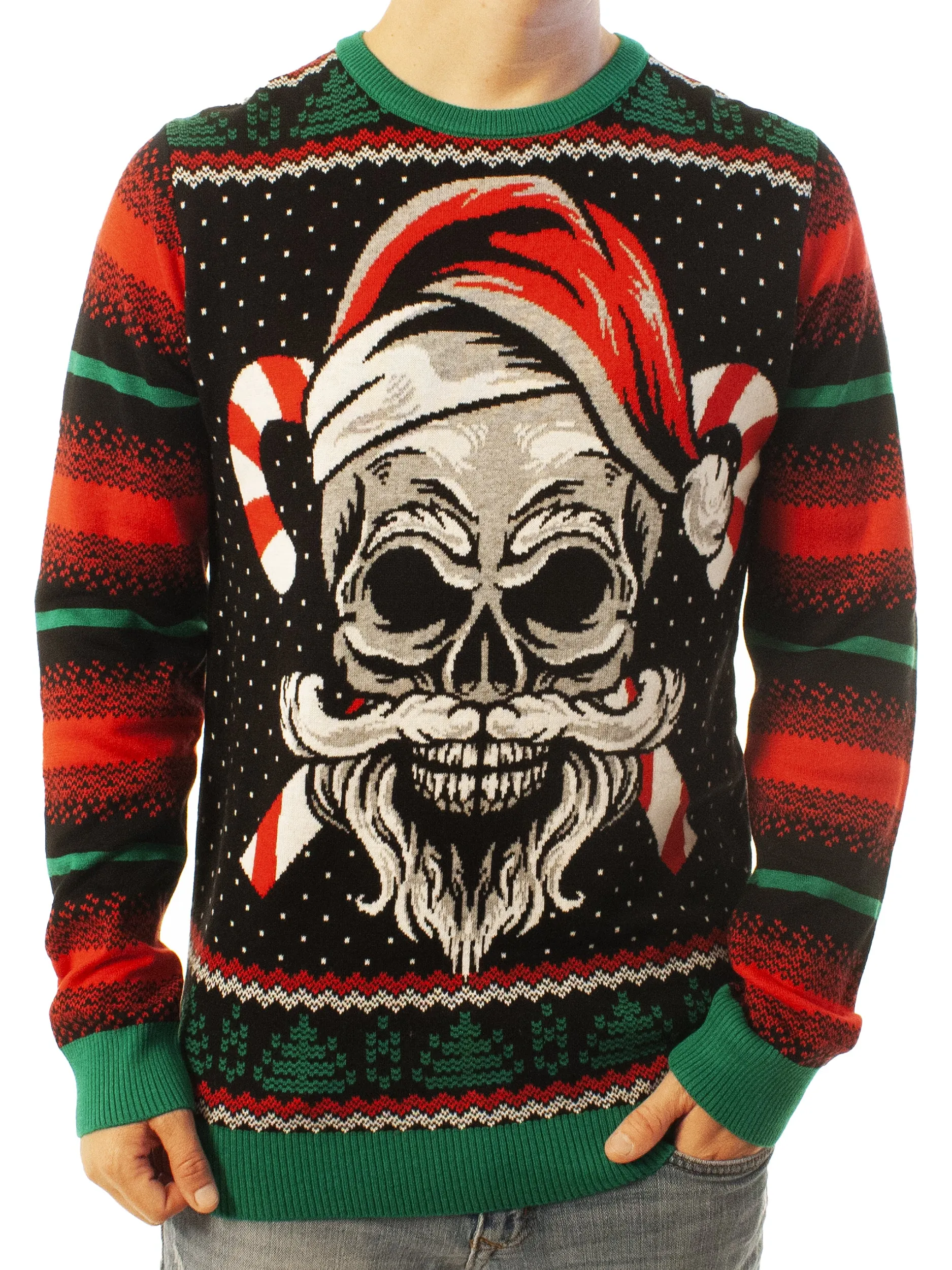 Skull Santa | Ugly Christmas Sweater For Men & Women | Unisex Sizing