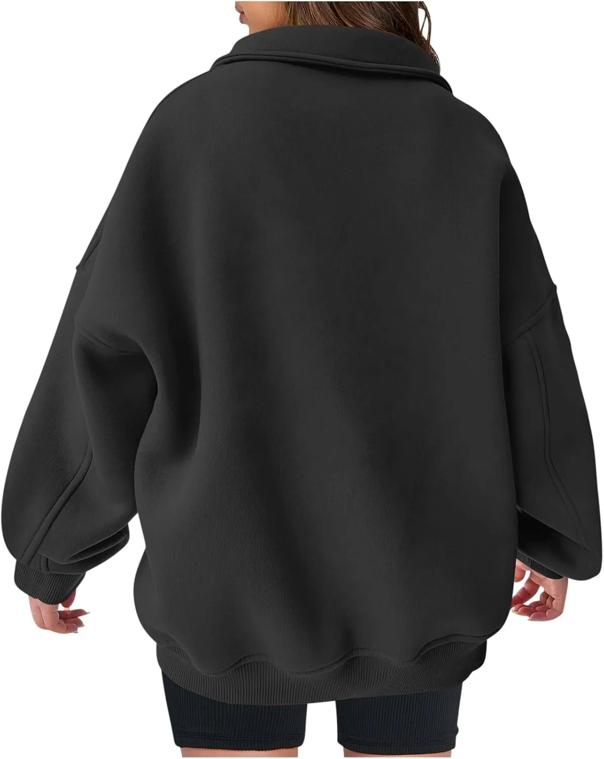 SMIDOW Oversized Sweatshirt For Women 1/4 Zip Up v Neck Fleece Pullovers Casual Loose Fall Fashion 2024 Teen Girls Clothes