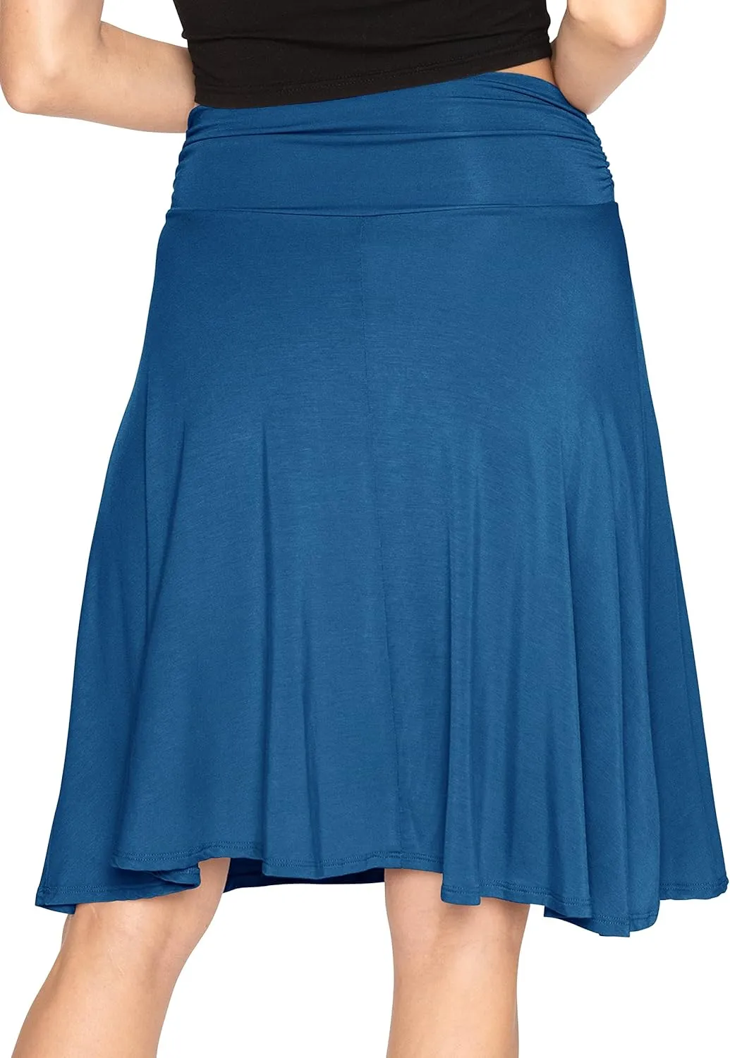 STRETCH IS COMFORT Women's & Plus Size Knee and Ankle Length Ruched Waist Flowy Skirt | Soft & Lightweight | Sizes S - 5X