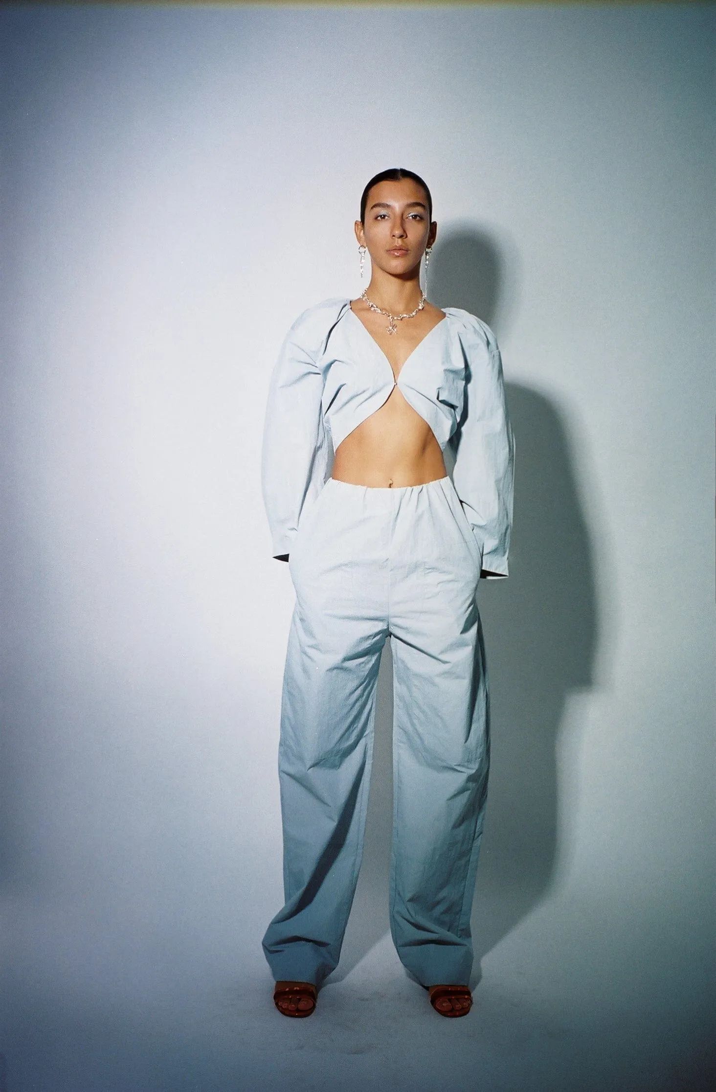 Subtle Blue Cocoon Track Pant